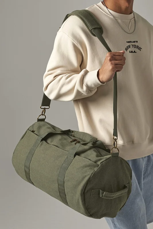 Vintage Canvas Barrel Bag • BagBase