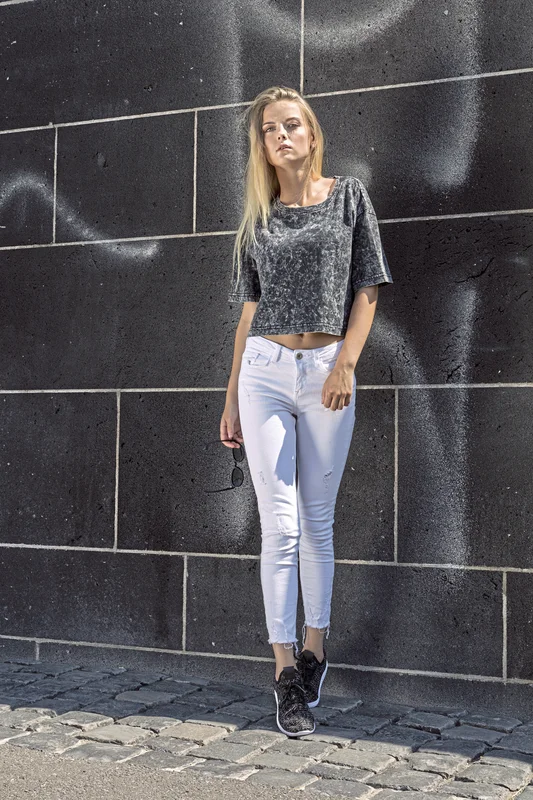 Ladies´ Acid Washed Cropped Tee • Build Your Brand