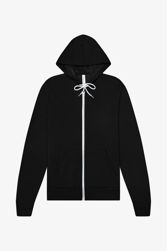 Unisex Poly-Cotton Fleece Full-Zip Hoodie • Canvas
