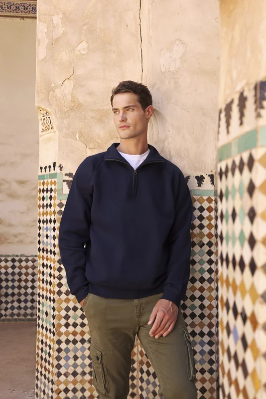Iconic Premium Zip Neck Sweat • Fruit of the Loom