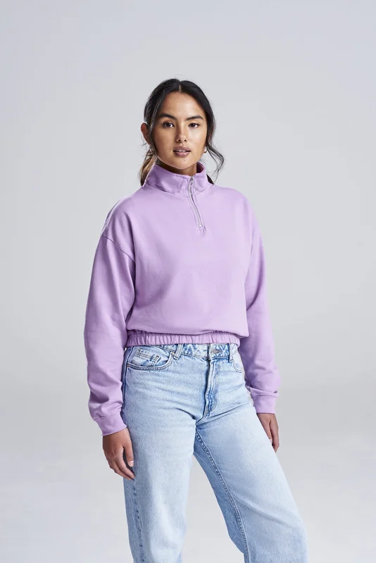 Women´s Cropped 1/4 Zip Sweat • Just Hoods