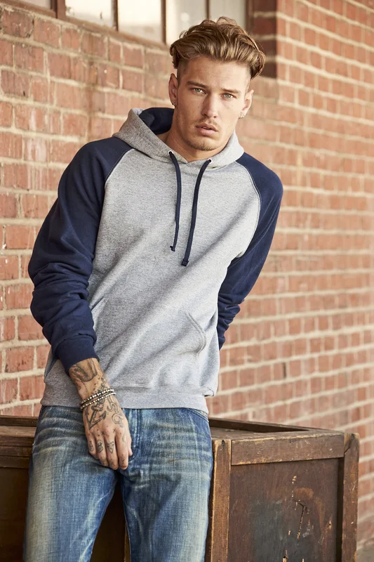 Nublend® Colour-Block Raglan Hooded Sweatshirt • JERZEES