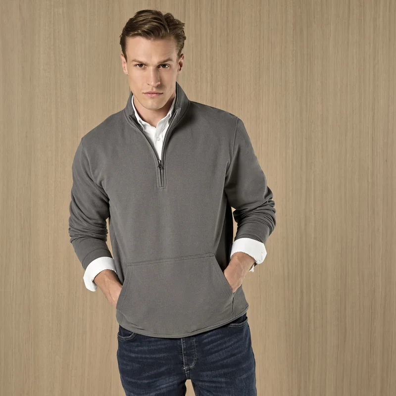 Regular Fit 1/4 Zip Pique Sweatshirt • Kustom Kit