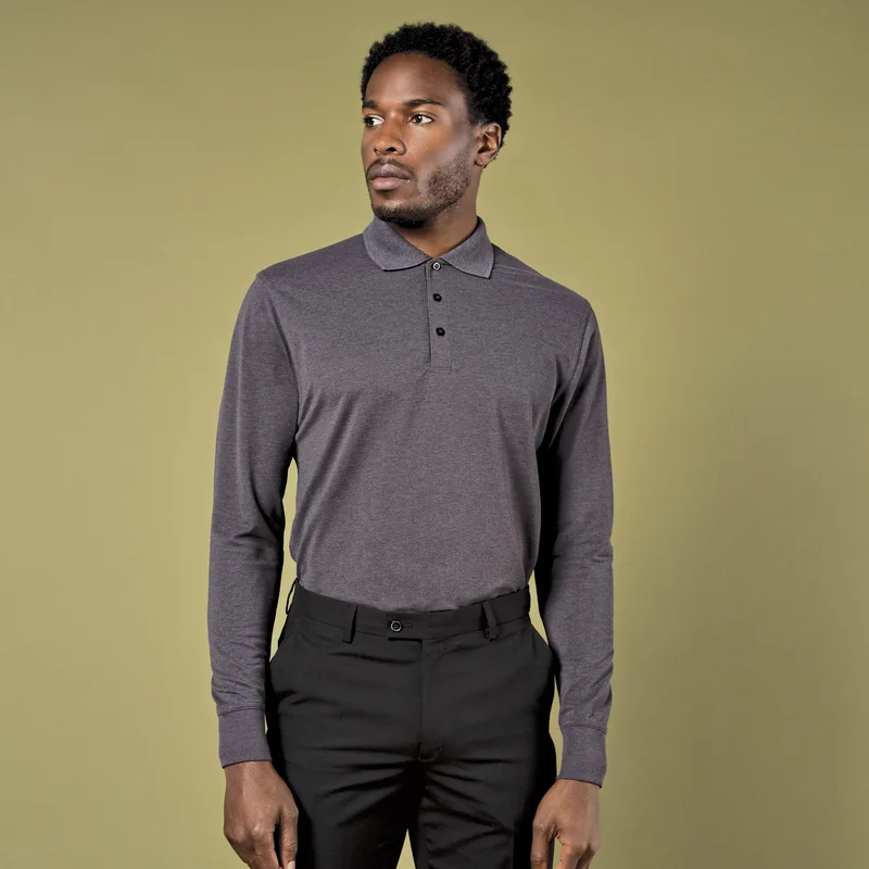 Men´s Classic Fit Long Sleeve Polo Shirt • Kustom Kit