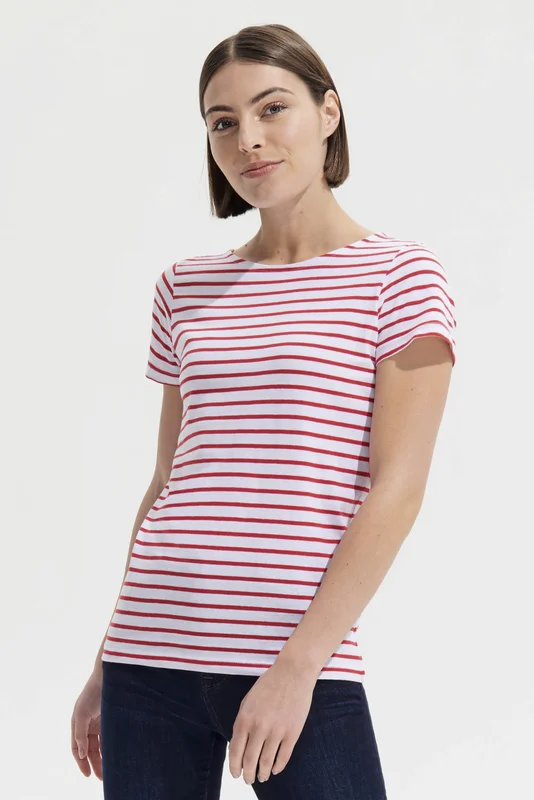Women´s Round Neck Striped T-Shirt Miles • SOL´S