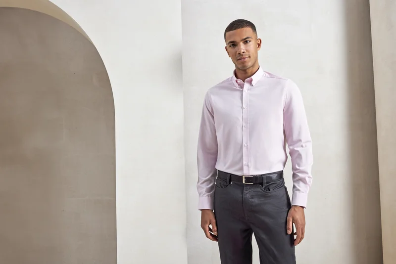 Men´s Cotton Rich Oxford Stripes Shirt • Premier Workwear