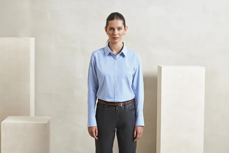 Women´s Microcheck (Gingham) Long Sleeve Cotton Shirt • Premier Workwear