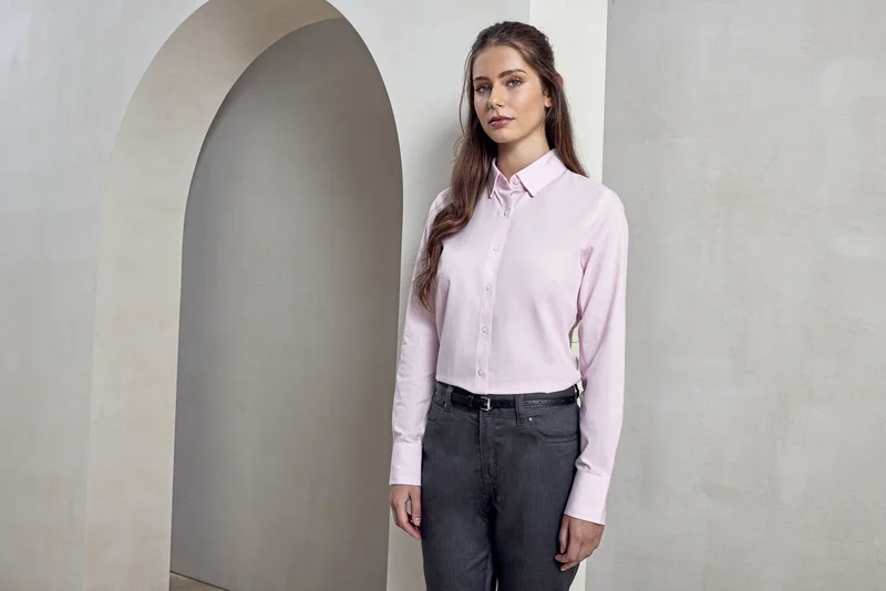 Women´s Cotton Rich Oxford Stripes Shirt • Premier Workwear