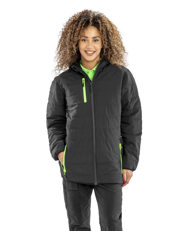 Recycled Black Compass Padded Winter Jacket • Result Genuine Recycled