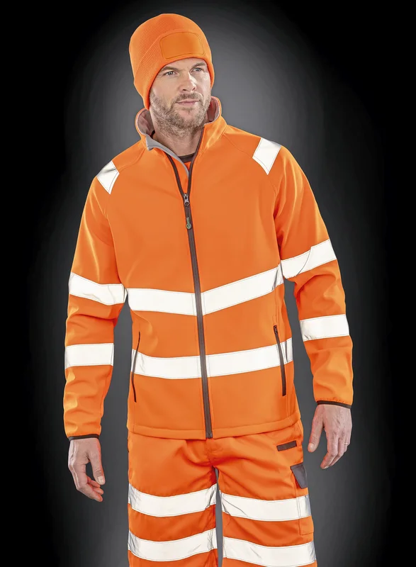 Recycled Printable Safety Softshell Jacket • Result Genuine Recycled