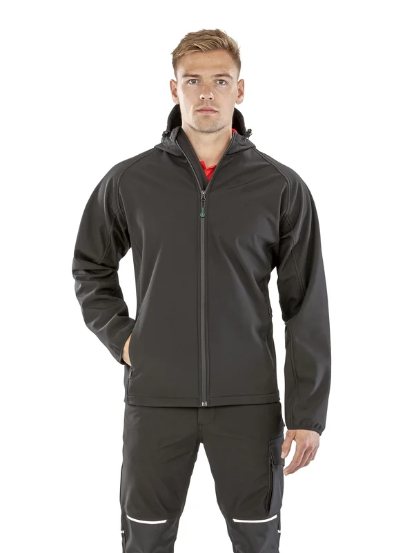 Men´s Recycled 3-Layer Printable Hooded Softshell Jacket • Result Genuine Recycled