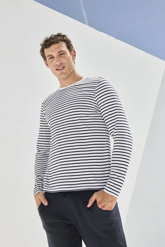 Unisex Long Sleeved Striped T • SF Men
