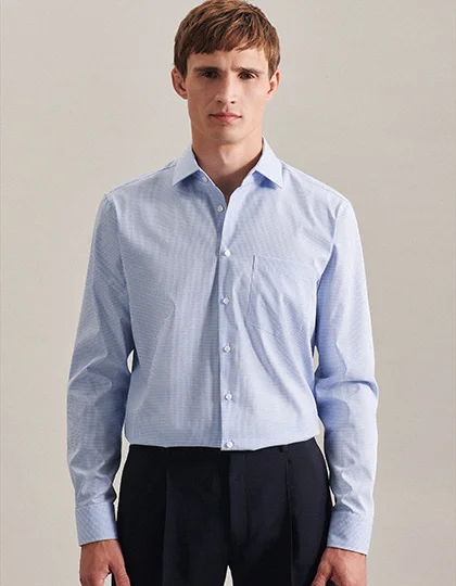 Men´s Shirt Regular Fit Check/Stripes Long Sleeve • Seidensticker
