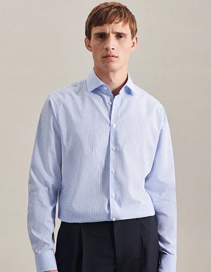 Men´s Shirt 2 Shaped Check/Stripes Long Sleeve • Seidensticker