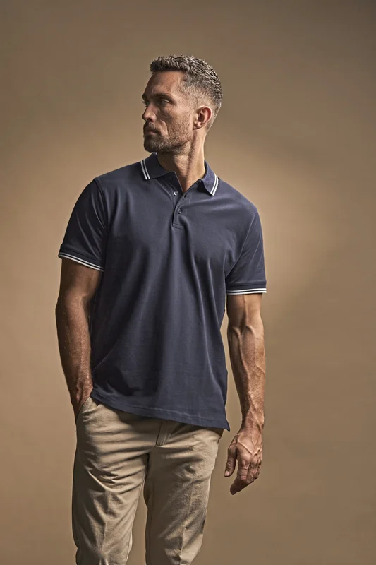 Men´s Luxury Stripe Stretch Polo • Tee Jays