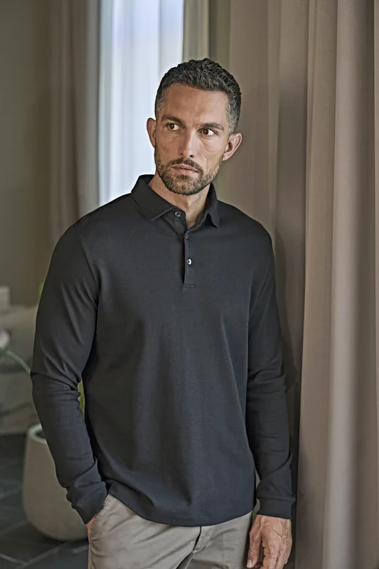 Pima Cotton Long Sleeve Polo • Tee Jays