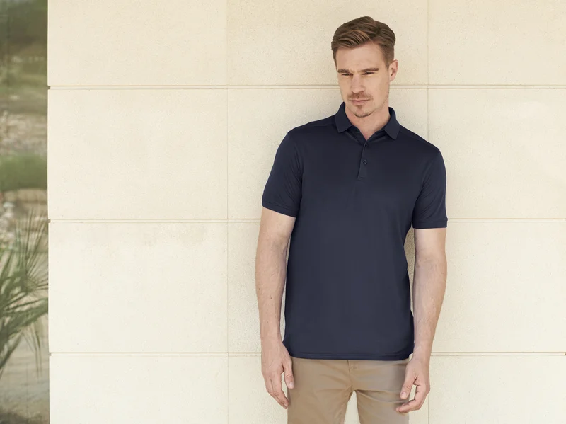 Men´s Slim Fit Stretch Polo Shirt + Wicking Finish • Henbury