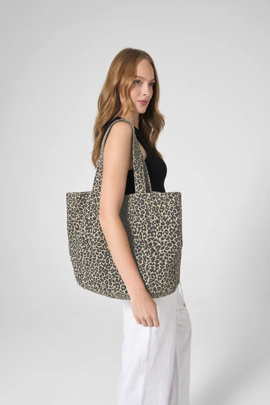 Leopard Print Canvas Shopper • Westford Mill