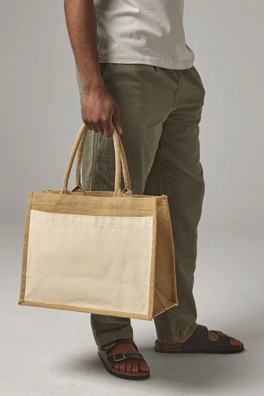 Cotton Pocket Jute Shopper • Westford Mill