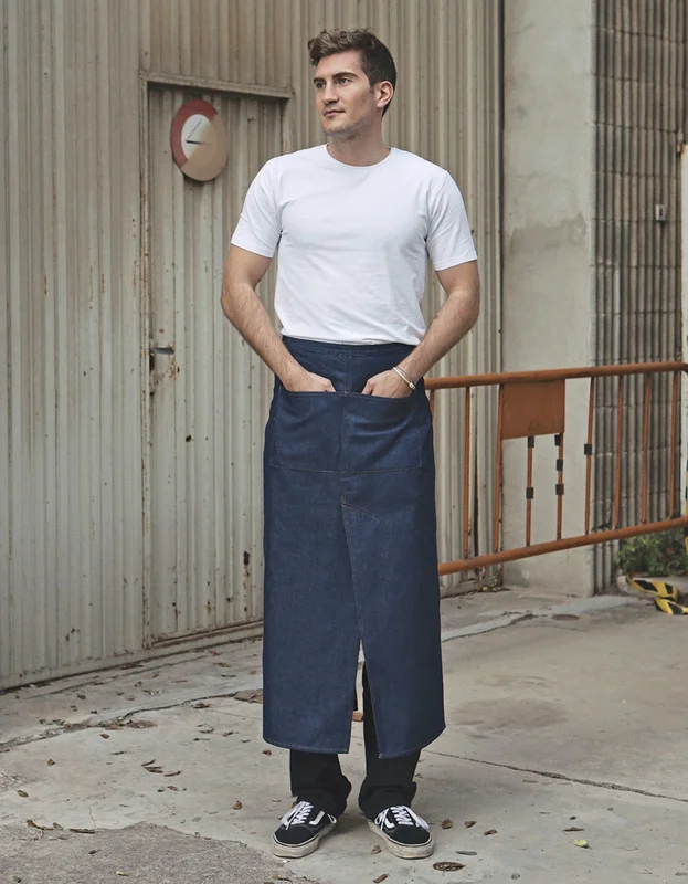 Jeans Bistro Apron With Split • Link Kitchen Wear