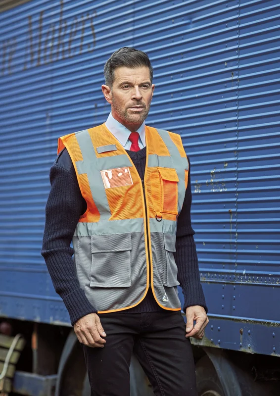 Hi-Vis Top Cool Recycled Open Mesh Executive Waistcoat • YOKO