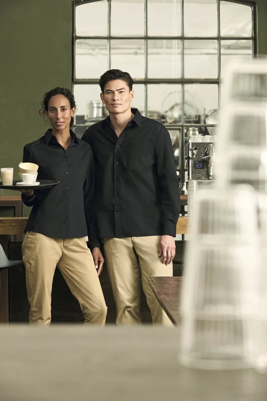 Men´s Long Sleeve Classic Polycotton Poplin Shirt • Russell Collection