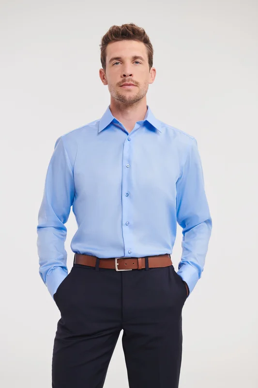 Men's Long Sleeve Tailored Ultimate Non-Iron Shirt • Russell Athletic Collection